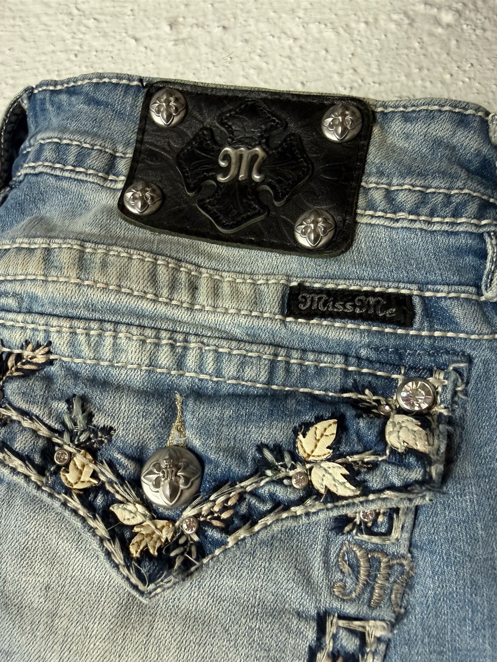 Miss Me Light Blue Faded Signature Bootcut Jeans - Picture 7 of 9